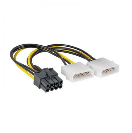 Akyga Molex to PCI-E 8-Pin Adapter (2 Cables) - 15cm