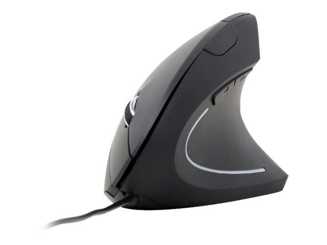 Gembird Vertical Mouse - Ergonomic Optical 6-Button Wired USB Mouse - Black