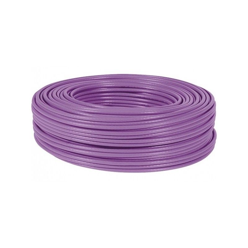 Exertis Connect CAT 7 S/FTP Cable - 100m, 8mm, Halogen-free, Massive Conductors - Violet RAL 4005