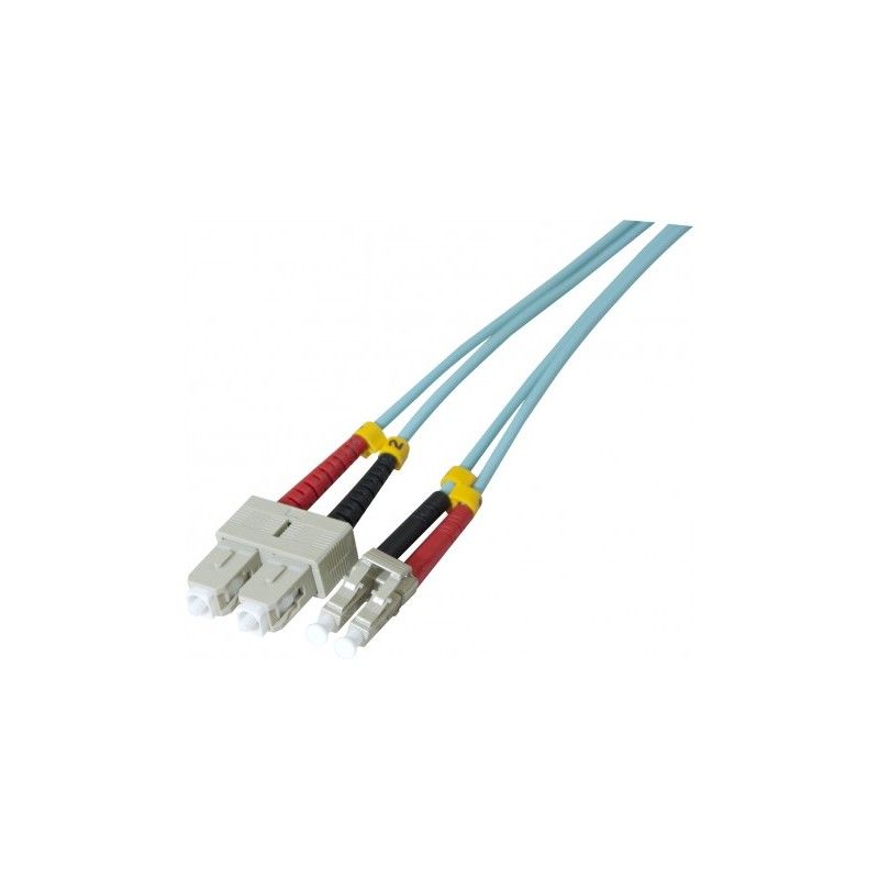 Exertis Connect Multimode Fiber Optic Cable, 10m, OM3, Duplex, 50/125 Microns, SC/UPC to LC/UPC