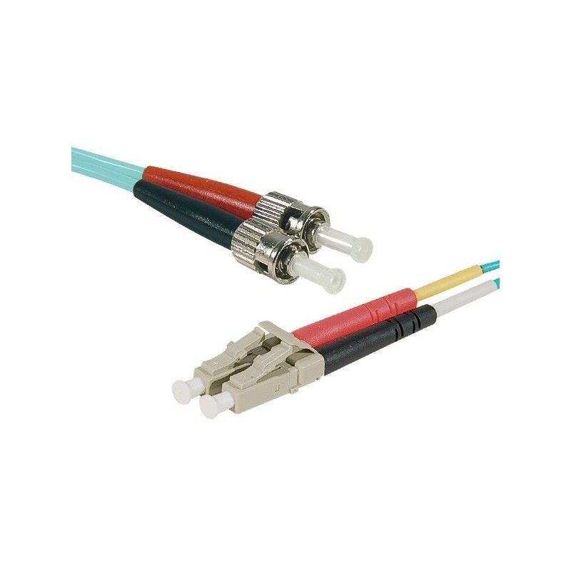 Exertis Connect Multimode Fiber Optic Cable, 2m, OM3, Duplex, 50/125 Microns, Halogen-Free, Turquoise