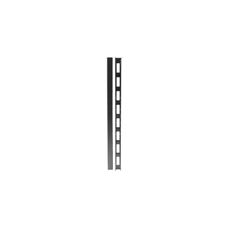 Dexlan Vertical Cable Organizer for Bays, 800mm, 42 Compartments, Black Hood