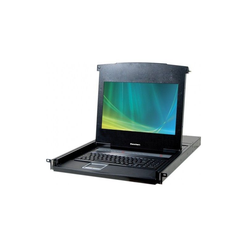 Dexlan 18.5" LCD Console, Full HD 1080p, 4-Port KVM VGA/USB