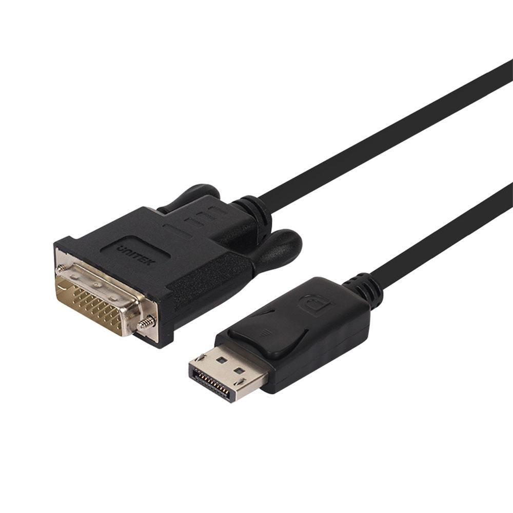 Cable adaptador Unitek DisplayPort a DVI 1,8 m Negro
