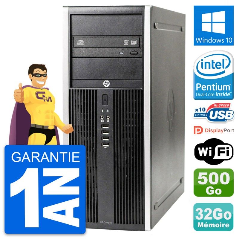 PC de sobremesa HP Elite 8300 - Procesador Intel Dual-Core G630, 32GB de RAM, 500GB HDD, Windows 10, WiFi