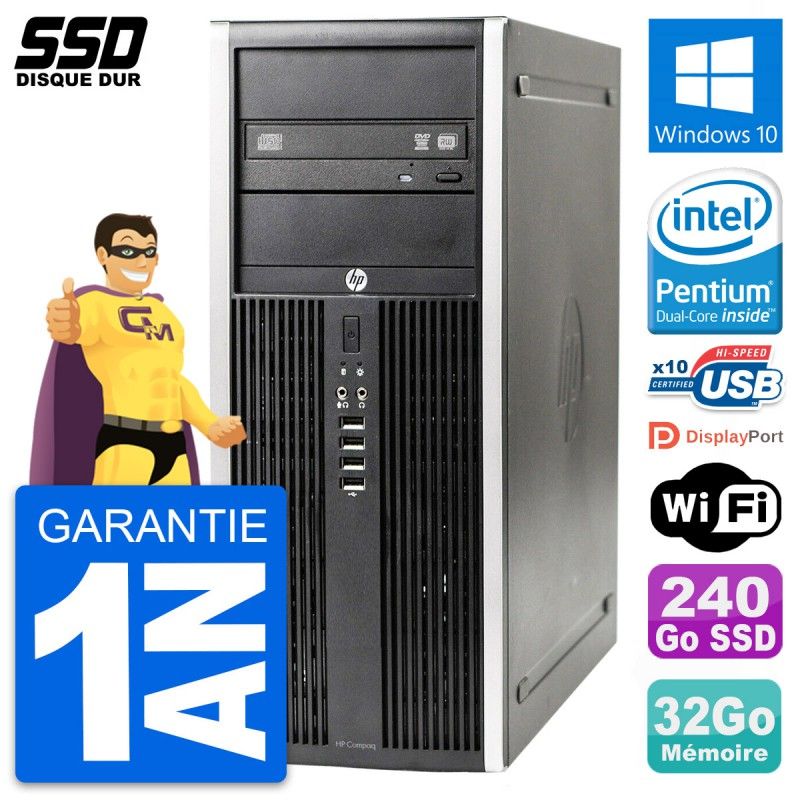 PC de escritorio HP Elite 8300 - Procesador Intel Dual-Core G630, 32GB de RAM, 240GB SSD, Windows 10, WiFi