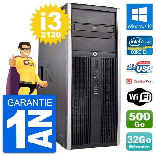 HP Elite 8300 Desktop PC - Intel Core i3-2120, 32GB RAM, 500GB HDD, Windows 10, WiFi