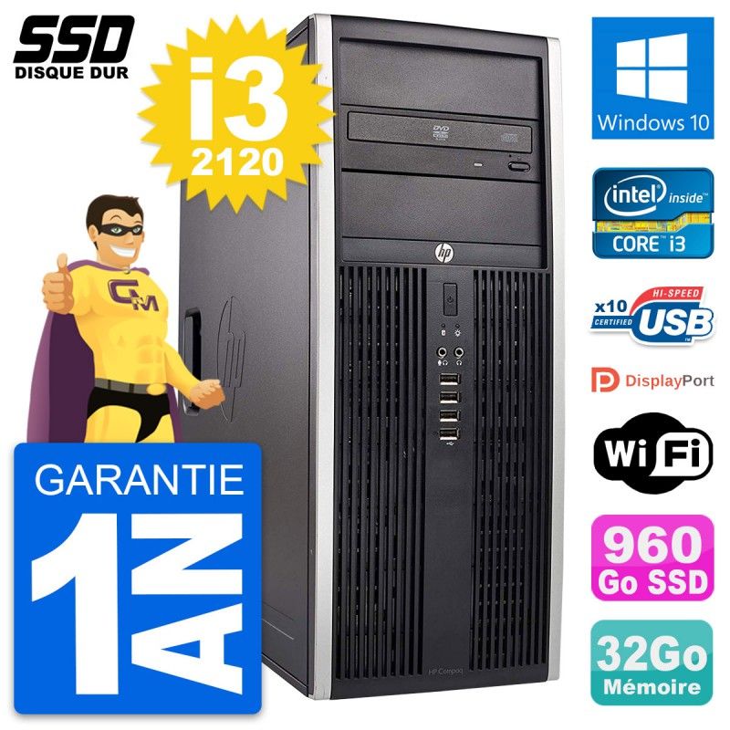 PC de escritorio HP Elite 8300 - Intel Core i3, 32GB de RAM, 960GB SSD, Windows 10