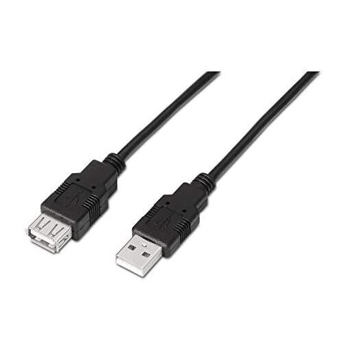 Câble USB 2.0 AISENS, type A/M vers A/H, noir, 3 mètres