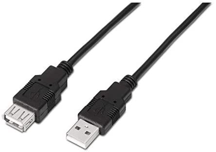 AISENS USB 2.0 Cable, Type A/M to A/H, Black, 3m