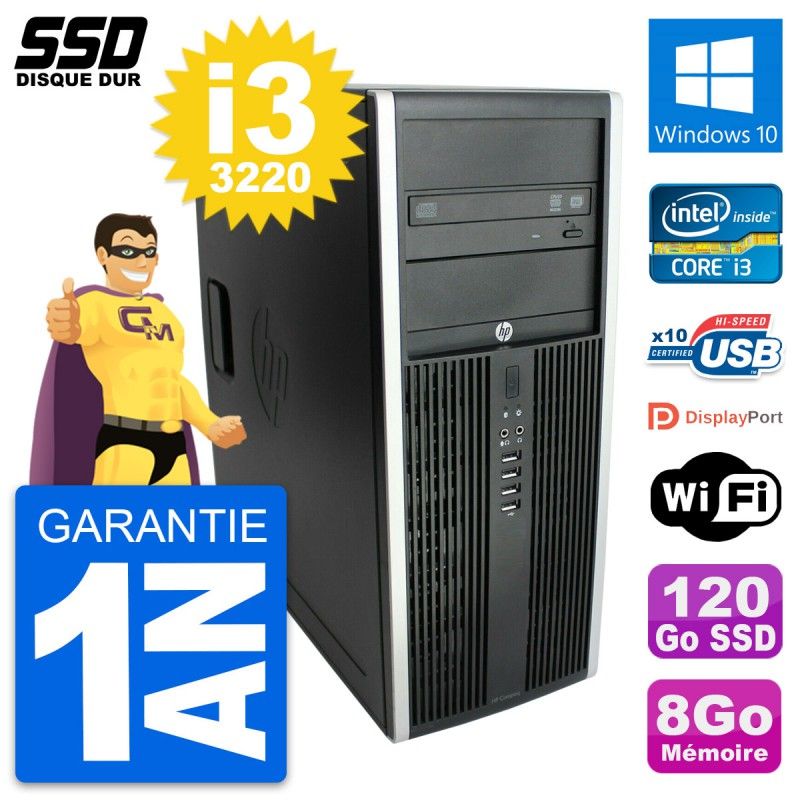 HP Elite 8300 PC - Intel Core i3, 8GB RAM, 120GB SSD, Windows 10, WiFi