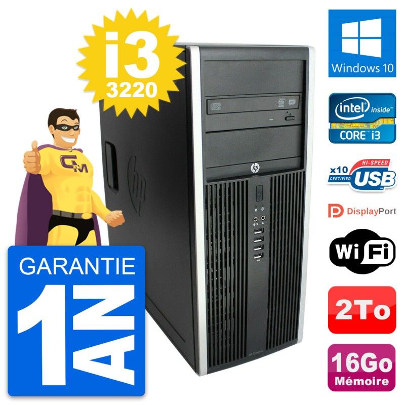 HP Elite 8300 Desktop PC - Intel Core i3, 16GB RAM, 2TB HDD, Windows 10, WiFi