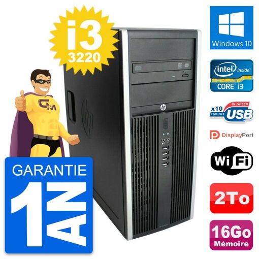 HP Elite 8300 Desktop PC - Intel Core i3, 16GB RAM, 2TB HDD, Windows 10, WiFi