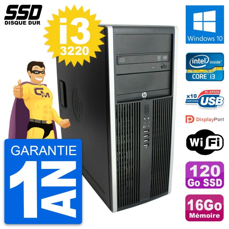 HP Elite 8300 PC - Intel Core i3, 16GB RAM, 120GB SSD, Windows 10