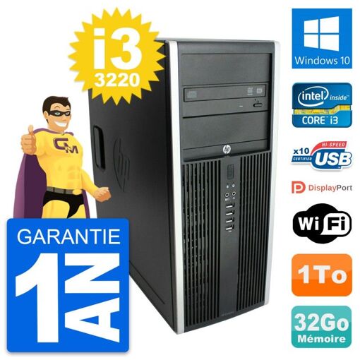 HP Elite 8300 Desktop PC - Intel Core i3-3220, 32GB RAM, 1TB HDD, Windows 10