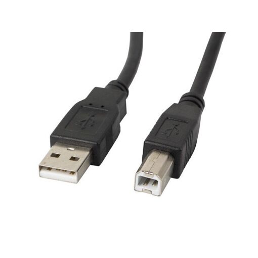 Câble USB 2.0 Lanberg de 3 m avec noyau en ferrite et connecteurs mâles A et B, noir