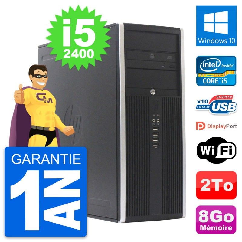 HP Elite 8300 Desktop Computer - Intel Core i5, 8GB RAM, 2TB Hard Drive, Windows 10, WiFi