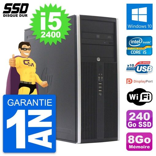 HP Elite 8300 Desktop PC - Intel Core i5, 8GB RAM, 240GB SSD, Windows 10, WiFi