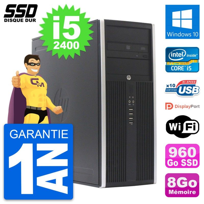 HP Elite 8300 Desktop PC - Intel Core i5, 8GB RAM, 960GB SSD, Windows 10