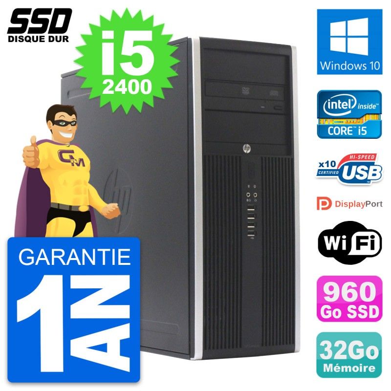 HP Elite 8300 Desktop PC - Intel Core i5, 32GB RAM, 960GB SSD, Windows 10, WiFi