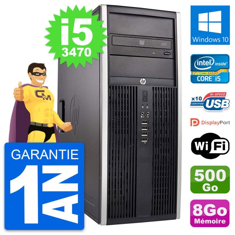 HP Elite 8300 Desktop PC - Intel Core i5, 8GB RAM, 500GB Hard Drive, Windows 10, WiFi
