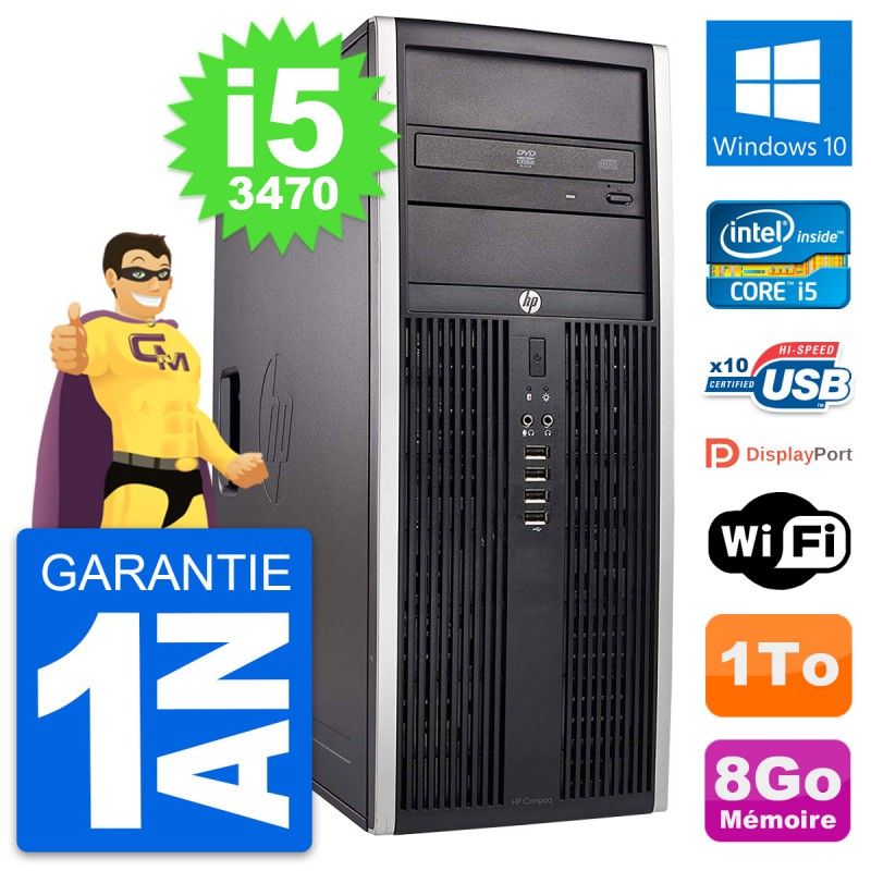 HP Elite 8300 Desktop PC - Intel Core i5, 8GB RAM, 1TB HDD, Windows 10, WiFi