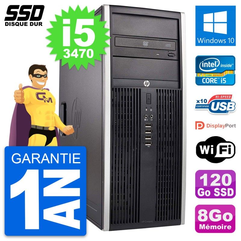 HP Elite 8300 Desktop PC - Intel Core i5, 8GB RAM, 120GB SSD, Windows 10