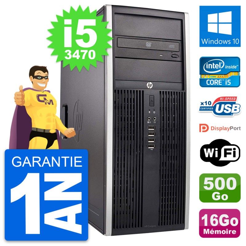 HP Elite 8300 Desktop PC - Intel Core i5, 16GB RAM, 500GB Hard Drive, Windows 10
