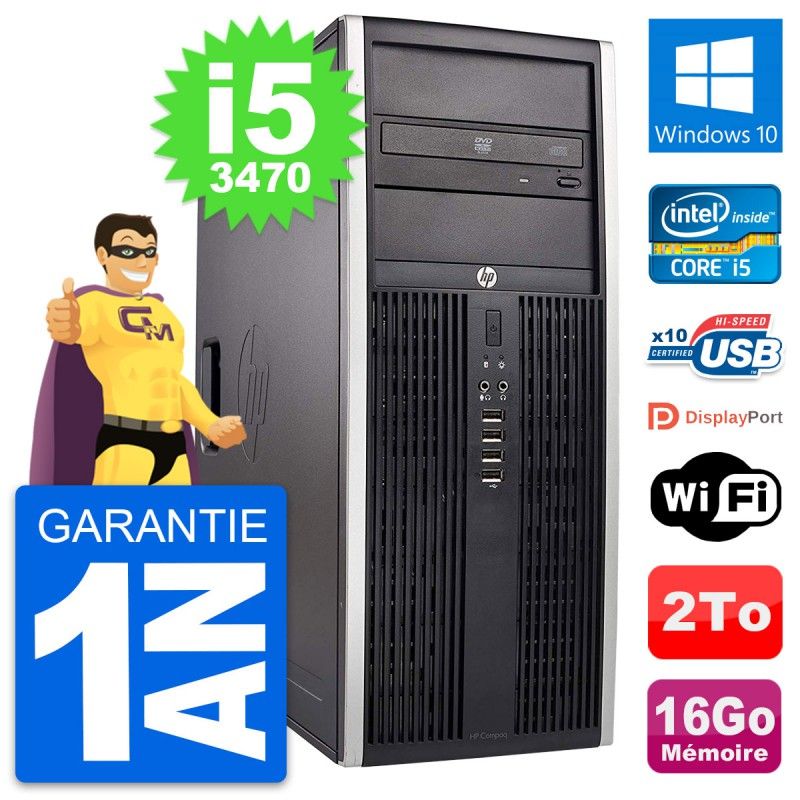 HP Elite 8300 Desktop PC - Intel Core i5, 16GB RAM, 2TB HDD, Windows 10, WiFi