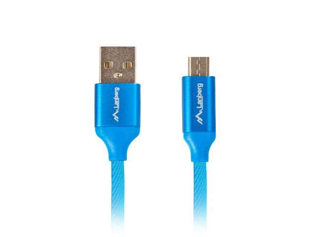 Lanberg USB Cable - AA to Micro USB QC 3.0, 1M, Blue