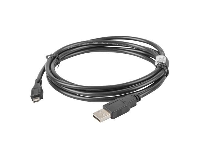 Lanberg CA-USBM-10CC-0018-BK USB Male to Micro USB Male Cable, Black, 6 Feet