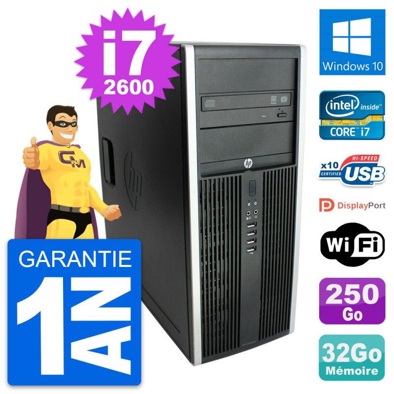 HP Elite 8300 Desktop Computer - Intel Core i7, 32GB RAM, 250GB SSD, Windows 10, WiFi