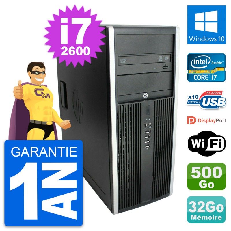 HP Elite 8300 Desktop PC - Intel Core i7, 32GB RAM, 500GB Hard Drive, Windows 10, WiFi