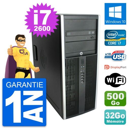 HP Elite 8300 Desktop PC - Intel Core i7, 32GB RAM, 500GB Hard Drive, Windows 10, WiFi