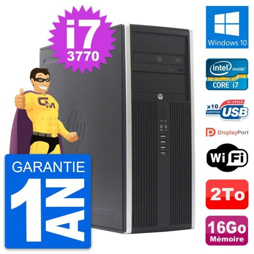 HP Elite 8300 Desktop PC - Intel Core i7, 16GB RAM, 2TB HDD, Windows 10, WiFi