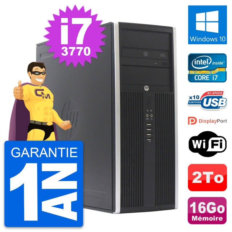 HP Elite 8300 Desktop PC - Intel Core i7, 16GB RAM, 2TB HDD, Windows 10, WiFi