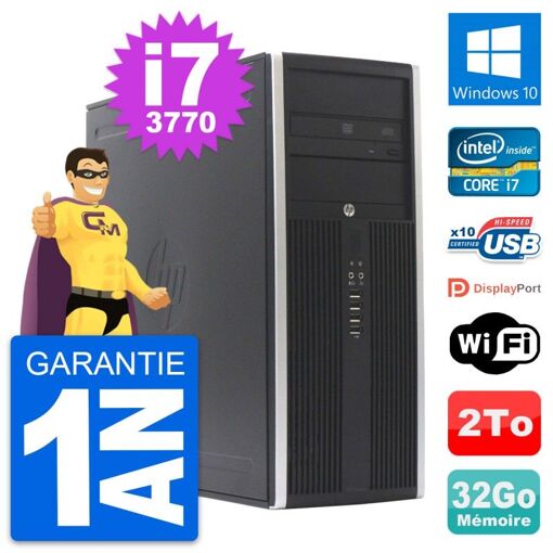 HP Elite 8300 Desktop PC - Intel Core i7, 32GB RAM, 2TB Storage, Windows 10, WiFi