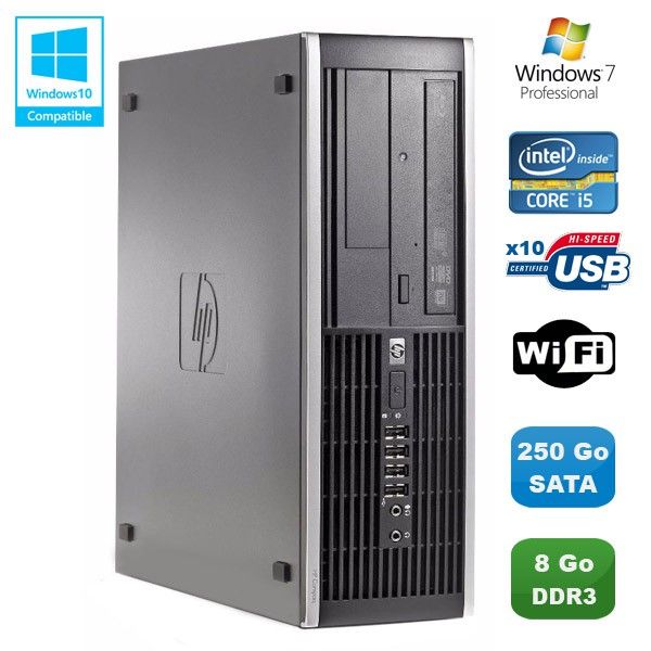 HP Compaq Elite 8100 SFF Desktop PC - Intel Core i5 650, 3.2GHz, 8GB RAM, 250GB HDD, DVD Burner, WiFi, Windows 7 Pro