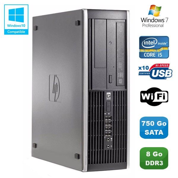 HP Compaq Elite 8100 SFF Desktop PC - Intel Core i5 650, 3.2GHz, 8GB RAM, 750GB HDD, DVD Burner, WiFi, Windows 7 Pro