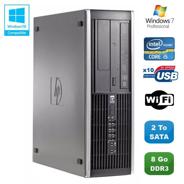HP Compaq Elite 8100 SFF Desktop PC - Intel Core i5, 3.2GHz, 8GB RAM, 2TB HDD, DVD Burner, WiFi, Windows 7 Pro