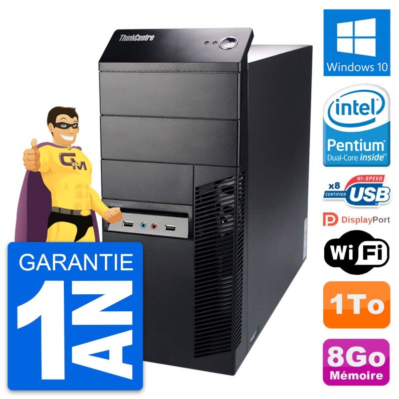 PC de escritorio Lenovo ThinkCentre M91p - Procesador Intel G630, 8 GB de RAM, 1 TB HDD, Windows 10, WiFi