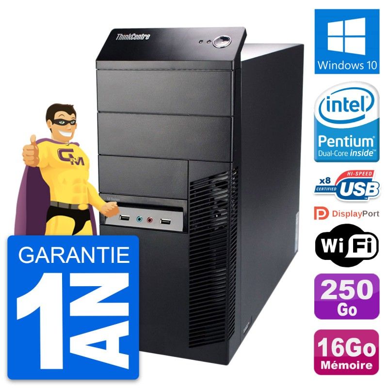 Lenovo ThinkCentre M91p Desktop Computer - Intel G630, 16GB RAM, 250GB HDD, Windows 10, WiFi