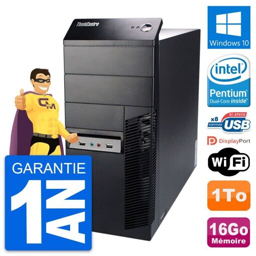 Lenovo ThinkCentre M91p Desktop PC - Intel G630, 16GB RAM, 1TB HDD, Windows 10, WiFi