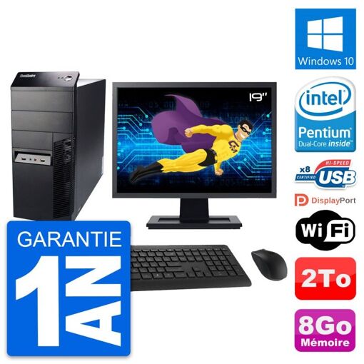 Lenovo M91p 19-Inch Desktop PC - Intel G630, 8GB RAM, 2TB HDD, Windows 10, WiFi