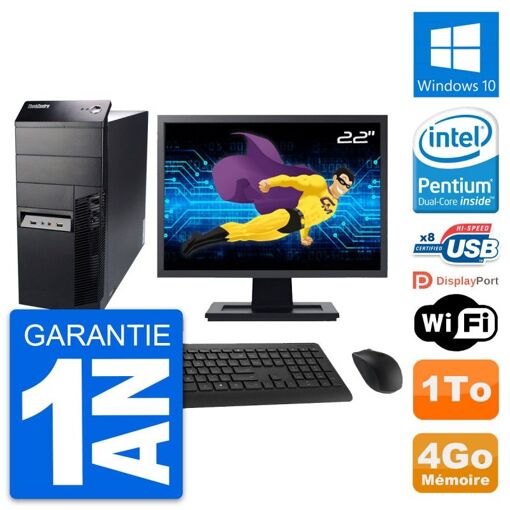 Lenovo M91p 22-inch Desktop Computer - Intel G630, 4GB RAM, 1TB HDD, Windows 10, WiFi