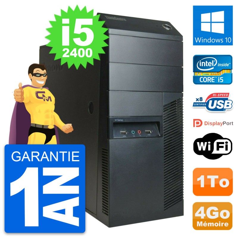 Lenovo ThinkCentre M91p Desktop Computer - Intel Core i5, 4GB RAM, 1TB Hard Drive, Windows 10, WiFi