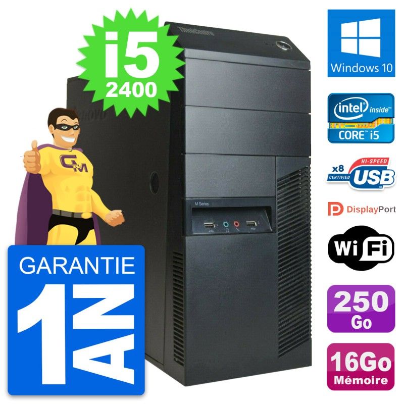Lenovo M91p Desktop Computer - Intel Core i5, 16GB RAM, 250GB Hard Drive, Windows 10