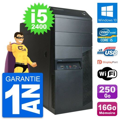 Lenovo M91p Desktop Computer - Intel Core i5, 16GB RAM, 250GB Hard Drive, Windows 10