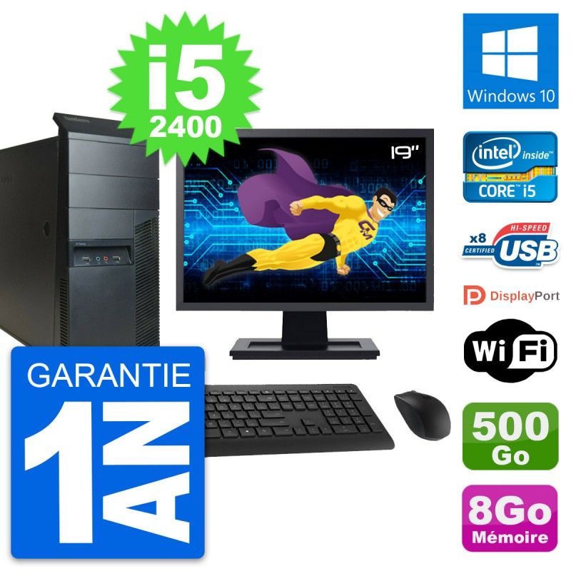 Lenovo M91p 19-inch Desktop PC - Intel i5, 8GB RAM, 500GB HDD, Windows 10, WiFi