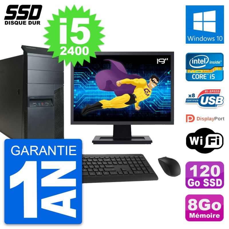 Lenovo M91p 19-inch Desktop PC - Intel i5, 8GB RAM, 120GB SSD, Windows 10, WiFi